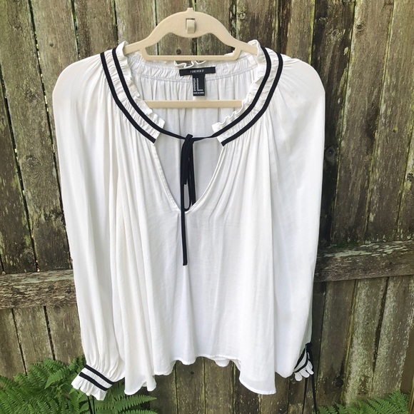 black and white blouse forever 21